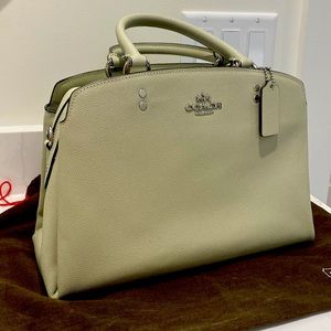 Coach Handbag, green & tan. Authentic & never used